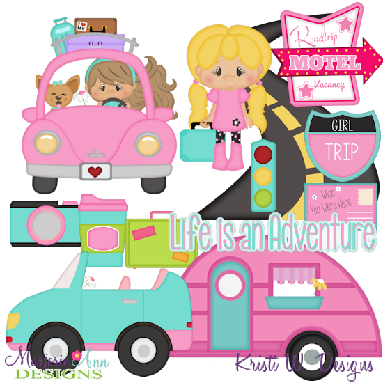 Cuties-Road Trip Girls SVG Cutting Files Includes Clipart - Click Image to Close